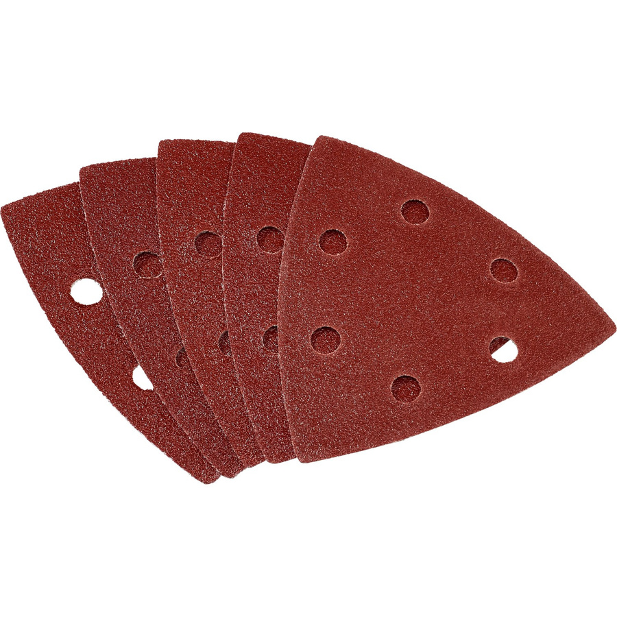 LUX-TOOLS Schleifauflage für Dreiecksschleifer Comfort, K60, Gelocht, Rot, B/B: 96 x 96 mm - Bild 2