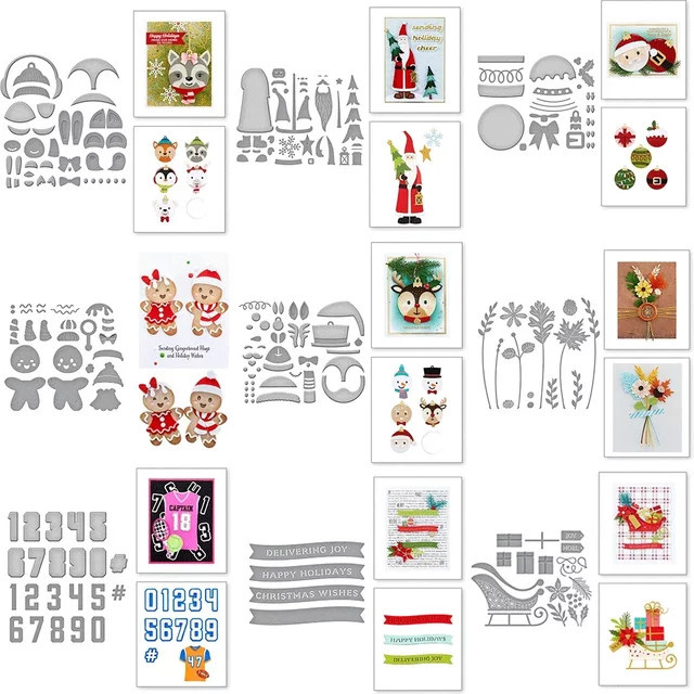 Skurrile Winter Critters Metall-Stanzformen in Silber für DIY-Kartenherstellung und Scrapbooking - Bild 1