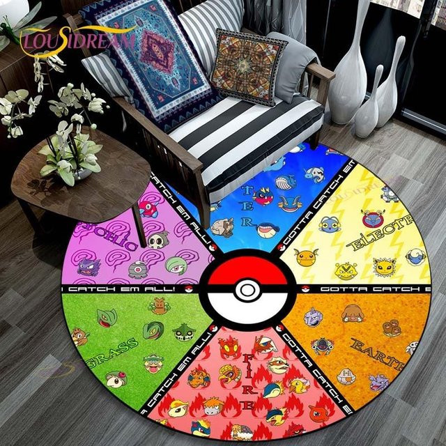 Runder Pikachu Pokemon Wohnzimmer-Teppich von BestDream008, Mehrfarbig, Durchmesser: 60 cm - Bild 1