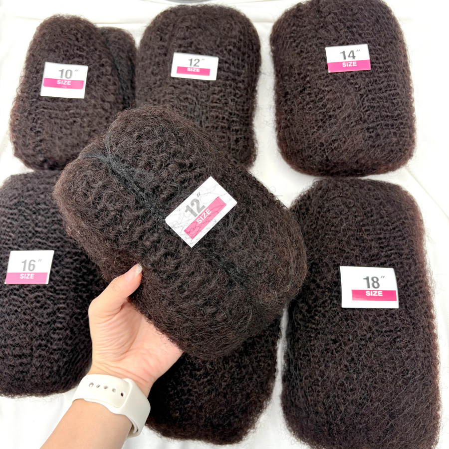 MISHELL Afro Kinky Bulk Echthaar-Extensions, 10-18 Zoll, 30/50g - Bild 2