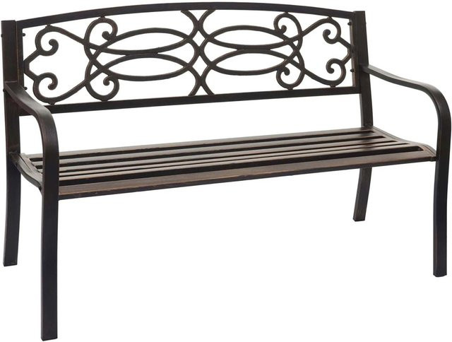 MCW Gartenbank F44 2-Sitzer aus pulverbeschichtetem Stahl in Vintage Bronze, B/T/H: 120 x 58 x 87 cm - Bild 2
