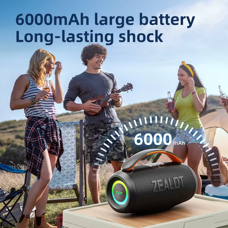Zealot P11 Bluetooth-Lautsprecher in Schwarz mit 50 W Stereo-Sound und steuerbarer Beleuchtung - Bild 4