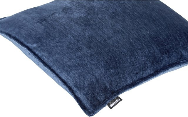 Kissenhülle DONE Fame in Blau aus Chenille, quadratisch - Bild 1