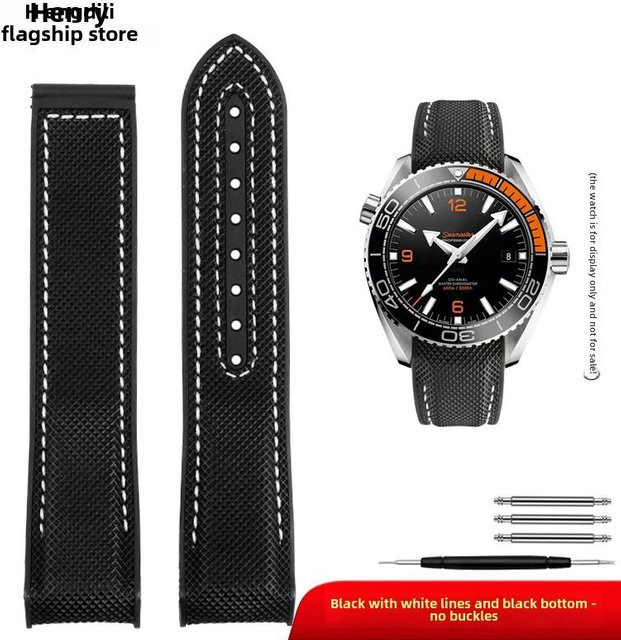 ZETHYDUM Uhrenarmband Silikon, Schwarz, Herren - Bild 1