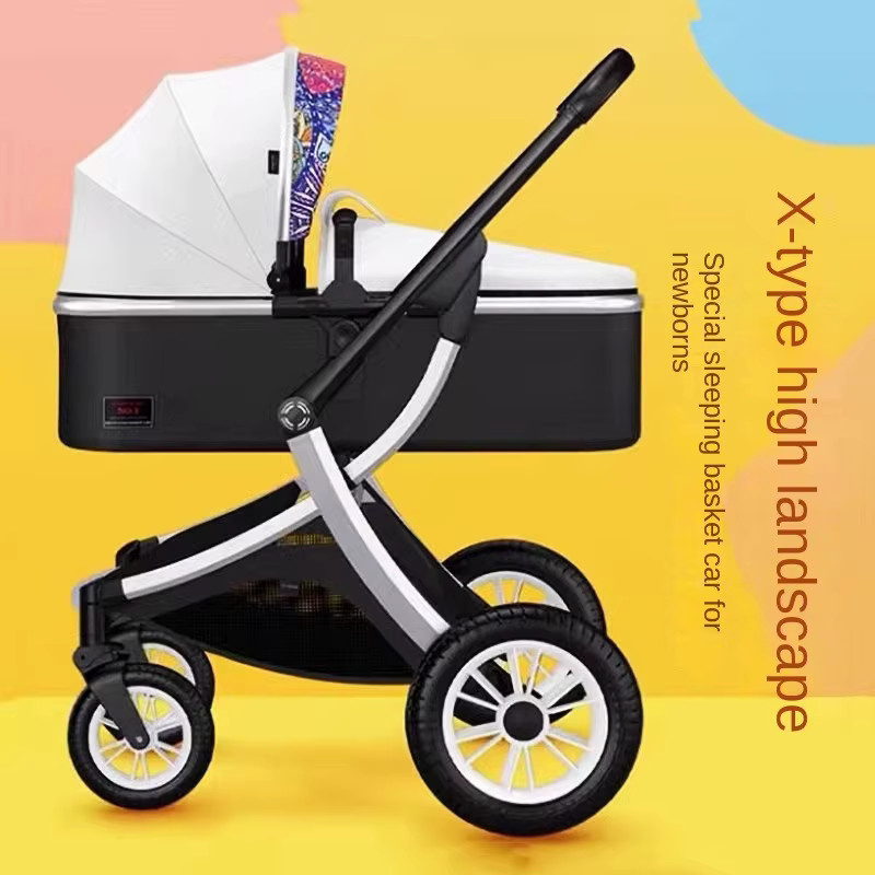 3-in-1 Kinderwagen Set für Neugeborene mit Autositz und Liegeposition, leicht faltbar und stoßdämpfend - Bild 5