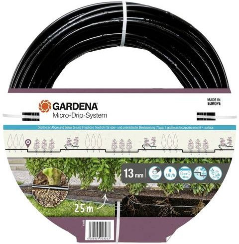 Gardena Micro-Drip-System Tropfrohr Schwarz 13 mm mit 1,6 l/h Durchflussmenge und 25 m Länge - Bild 1