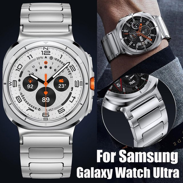 Uhrenarmband Edelstahl, Silber, Samsung Galaxy Watch Ultra 47mm - Bild 1