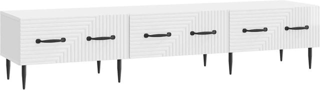 vidaXL TV-Schrank in Hochglanz Weiß aus MDF, modern und geometrisch, B/T/H: 147 x 34,5 x 30 cm - Bild 1
