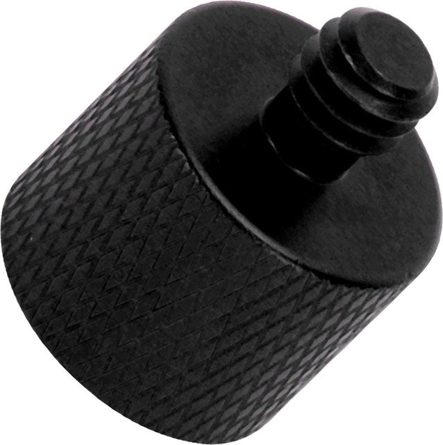 Koogeelife Schraubenadapter aus Messing in Schwarz: 3/8 Zoll Innengewinde auf 1/4 Zoll Außengewinde für Stativ und Kamera - Bild 1