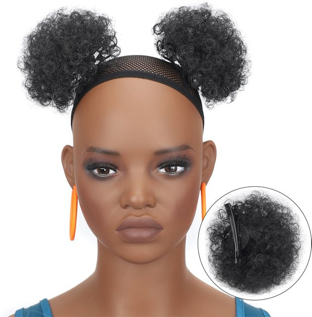 Old Street Afro-Puff-Haarknoten für Kinder mit Clips - Bild 1