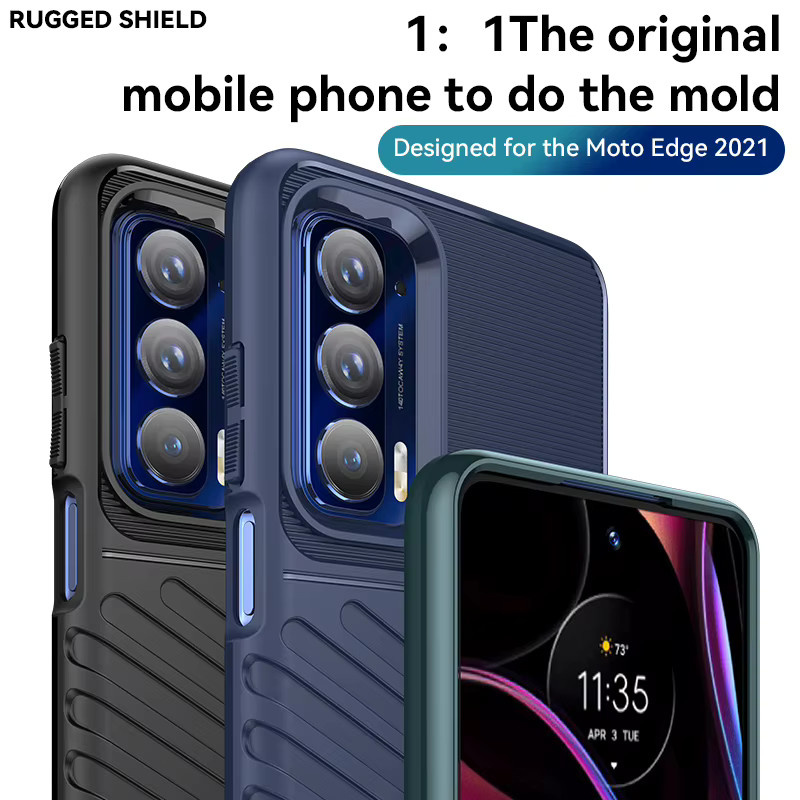 Stoßfeste Silikon Schutzhülle für Motorola Moto Edge 20 Lite, 20 Fusion, 20 Pro, Edge S Pro, Edge 2011, Edge 5G UW in Blau - Bild 3