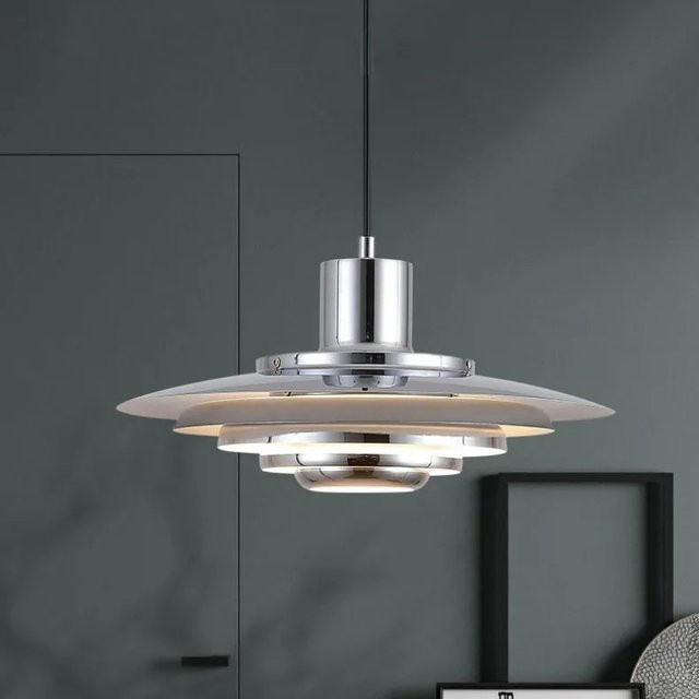 Moderne LED Pendelleuchte TAONUANSHU in Silber für Wohnzimmer und Küche - Bild 1