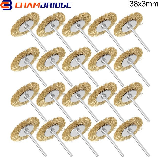 SI FANG Messing Drahtbürsten Set zum Polieren und Entfernen von Rost, Goldfarben, Durchmesser: 3 mm, Länge: 38 mm - Bild 1