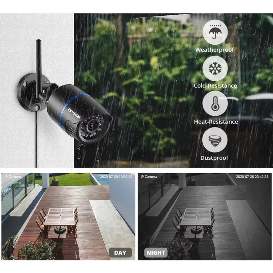 TPTEK IP-WLAN Sicherheitskamera mit 4MP Full HD Videoüberwachung in Schwarz - Bild 2