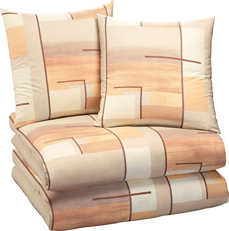 Biberna Bettwäsche aus Feinbiber aus 100% Baumwolle in Beige mit Reißverschluss, B/H: 135 x 200 cm