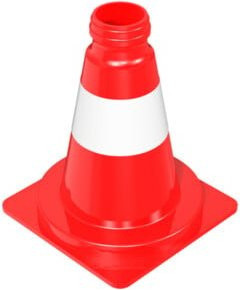 Schake Leitkegel tagesleuchtend rot/weiß Höhe: 20 cm - Bild 1