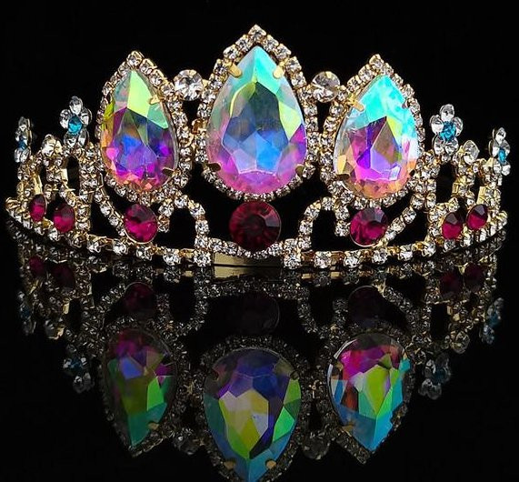 Wucifang Jewelry Tiara, Kristall, Bunt, Messing, Damen - Bild 1