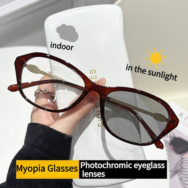 MDOD Korrektionsbrille, Cat-Eye, Vollrand, Kunststoff, Photochrome - Bild 1