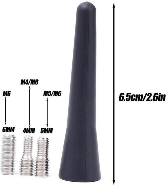 TianJinGeErLiShangMaoYouXianGongSi Kurze Autoantenne in Schwarz für verbessertes Signal, 6,5 cm - Bild 1