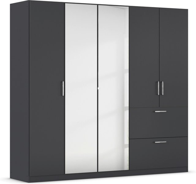 RAUCH BLUE Padua Drehtürenschrank mit integrierten Schubladen in Grau, B/T/H: 226 x 54 x 210 cm - Bild 1