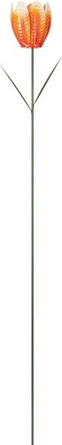 Gartenstecker Tulpe aus Eisen in Pink, Höhe: 70 cm, Durchmesser: 5,5 cm - Bild 1