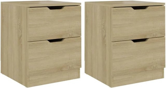 vidaXL Nachttische 2er-Set in Sonoma-Eiche, modern, B/T/H: 40 x 40 x 50 cm - Bild 1