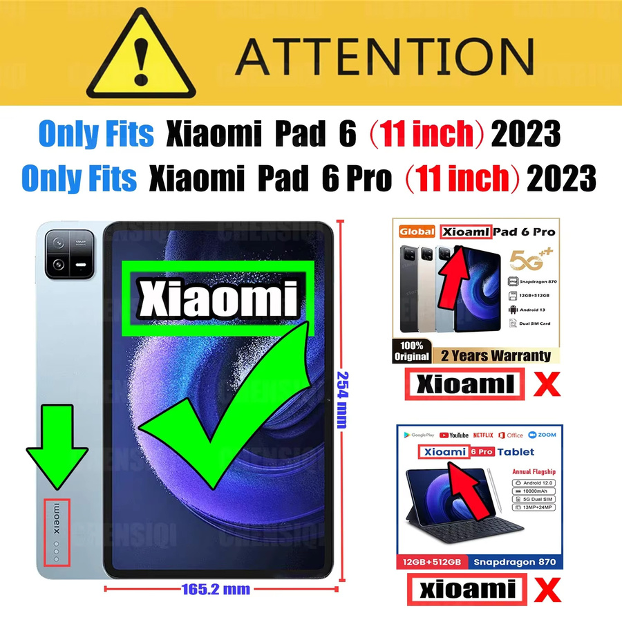 Displayschutzfolie aus gehärtetem Glas für Xiaomi Pad 6 / 6 Pro (11 Zoll) 2023, transparent, 9H Härte, HD-Qualität und anti-fingerabdruckschützend - Bild 2