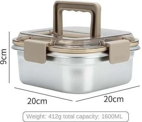 Yiran Furniture Edelstahl Frischhaltebox mit Deckel in White und Silver zur Lebensmittelaufbewahrung - Bild 1