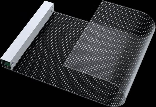 TLXT P6 LED flexibler Softfilm-Bildschirm für Innenräume, transparentes Glas-Display, B: 100 cm, H: 24 cm - Bild 1