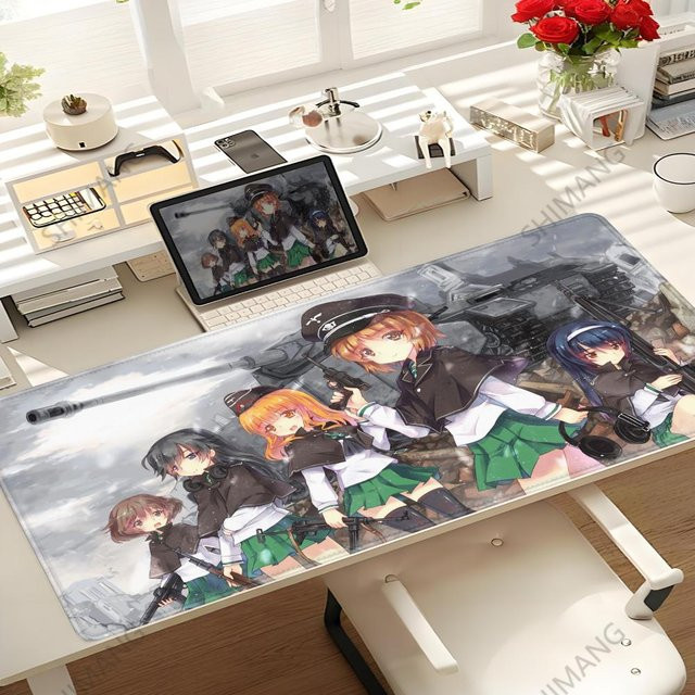 SHIMANG Anime Mauspad Schwarz für Gaming und Büro mit Handgelenkschutz und rutschfester Unterseite - Bild 1