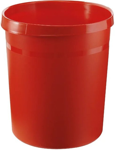PROREGAL SparSet 4er Pack Klassische Runde Papierkörbe aus Kunststoff, Rot, H: 35 cm, Durchmesser: 31,2 cm, 18 Liter - Bild 1