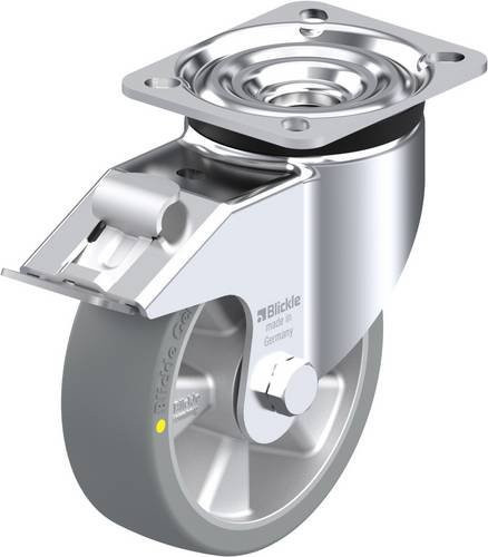 Blickle Lenkrolle 716134 LK-ALTH 125K-1-FI-AS mit Feststeller, Farbe: Silber, Rad-Durchmesser: 125 mm, Tragfähigkeit: 350 kg - Bild 1
