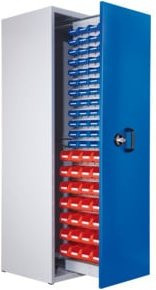 Kappes Zugwagenschrank RasterPlan Mod. 4 7035/5010 mit 1 bestücktem Auszug, abschließbar, Grau/Blau, B: 59 cm, H: 200 cm, T: 60 cm - Bild 1