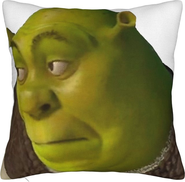 Hey Shrexy Quadratische Kissenhülle Shreks Meme Vintage Design aus Polyester, Farbe: Grün, B/T/H: 40 x 40 x 0 cm - Bild 1