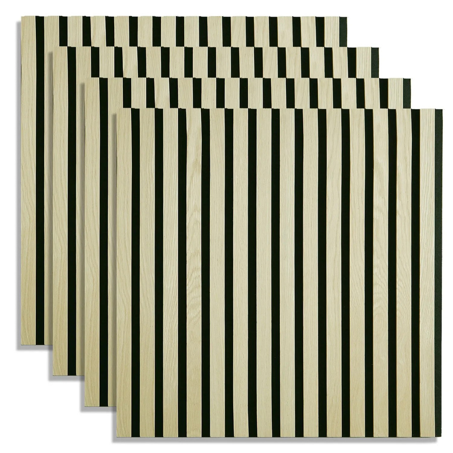 Homestyle4u Akustikpaneele Holz in Creme Beige, 4er Set, B/H: 60 x 60 cm - Bild 2