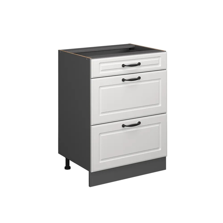 Vicco Küchenunterschrank R-Line Landhaus Weiß Anthrazit mit Schubladen Breite: 60 cm - Bild 2