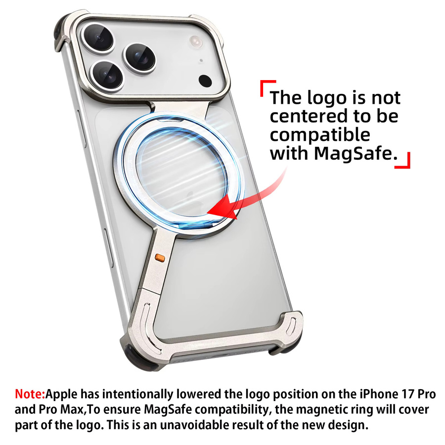 Eary Z Handyhülle für iPhone 17 Pro Max Rahmenlos mit 360 Grad drehbarem Magnetständer für MagSafe in Schwarz oder Transparent - Bild 3