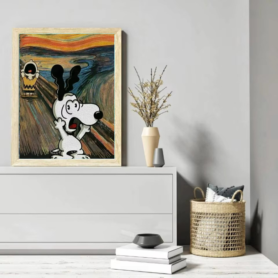 KAYOU Snoopy Swingings auf der Schaukel, Diamant Kunst Malerei, Set - Bild 2