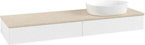 V&B Waschtischunterschrank Antao mit Frontstruktur und Beleuchtung, Farbe: Weiß, B/T: 160 x 50 cm - Bild 1