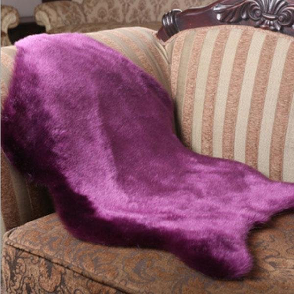 Waschbarer Sofa-Teppich LICHIING aus Kunstwolle in Violett, B/T: 60 x 40 cm - Bild 1