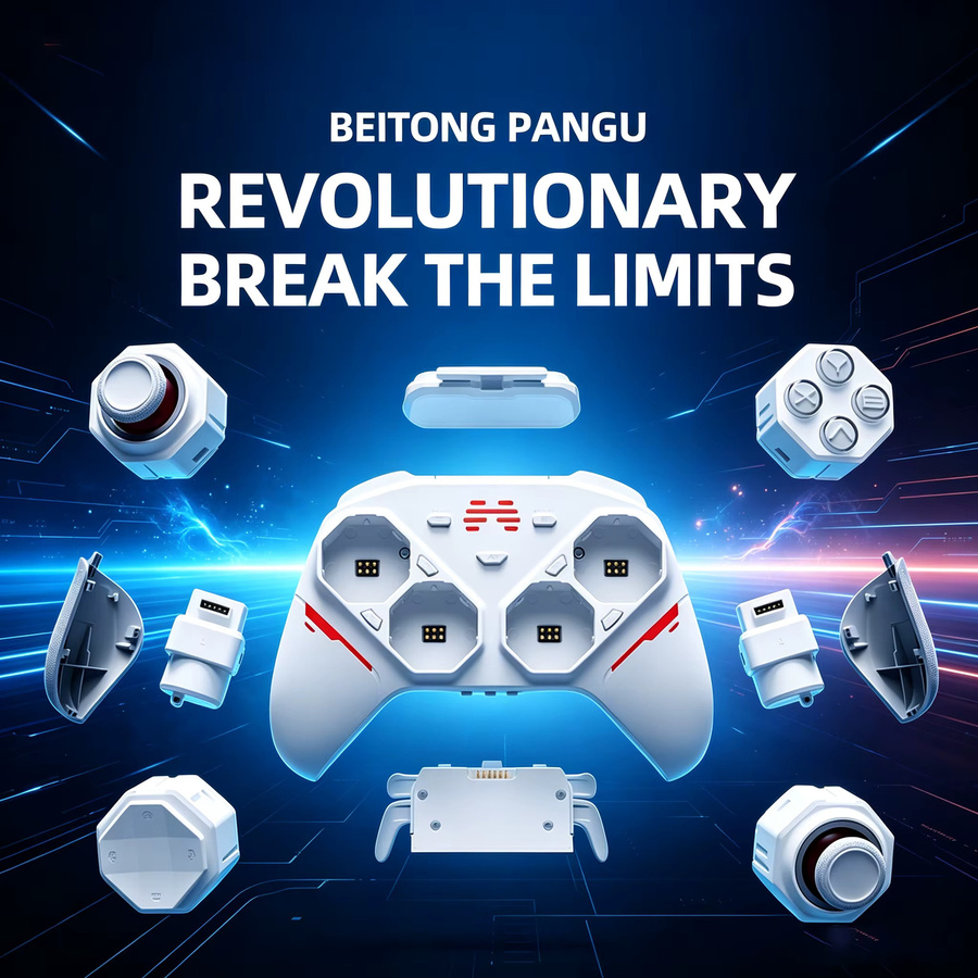 BEITONG PANGU Modularer Kabelloser Spiele-Controller in Weiß mit anpassbarem Layout und austauschbaren Modulen für PC, Nintendo Switch und Mobile - Bild 2