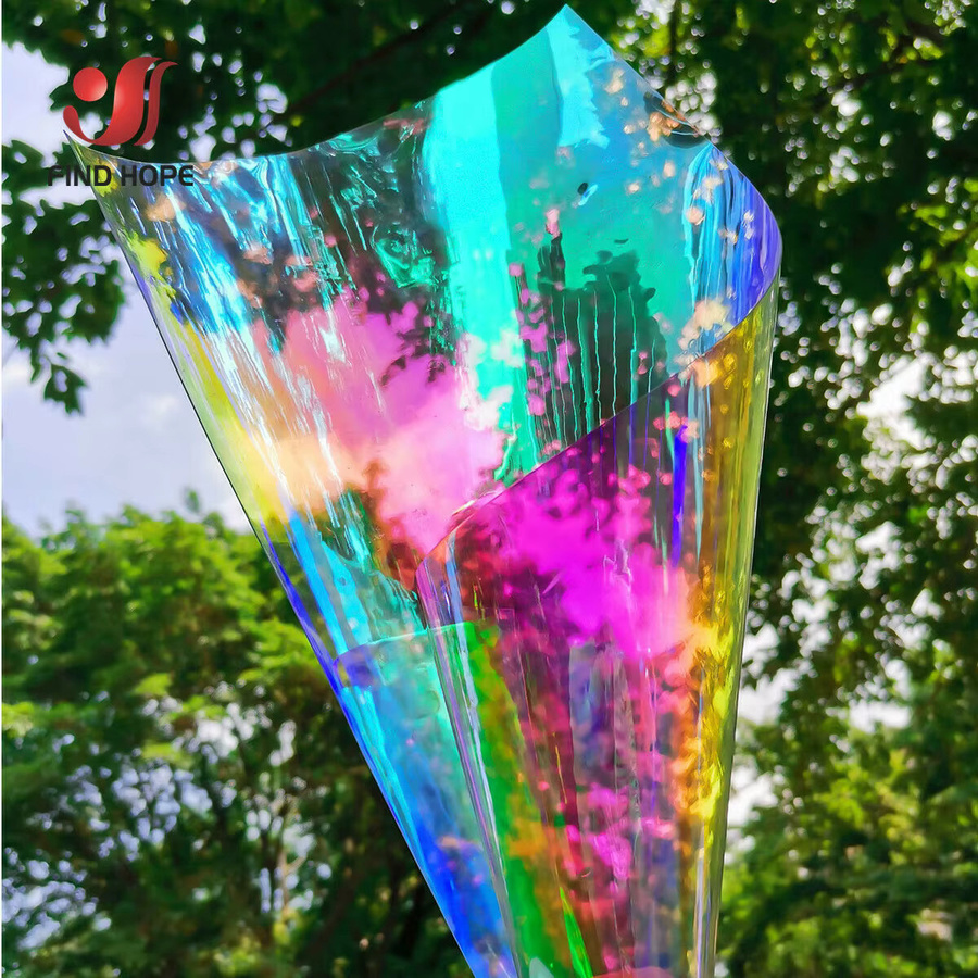 Schillernder holografischer PVC-Film in Transparent und Multicolour für DIY-Bastelprojekte, Handtaschen und Schuhe - Bild 4