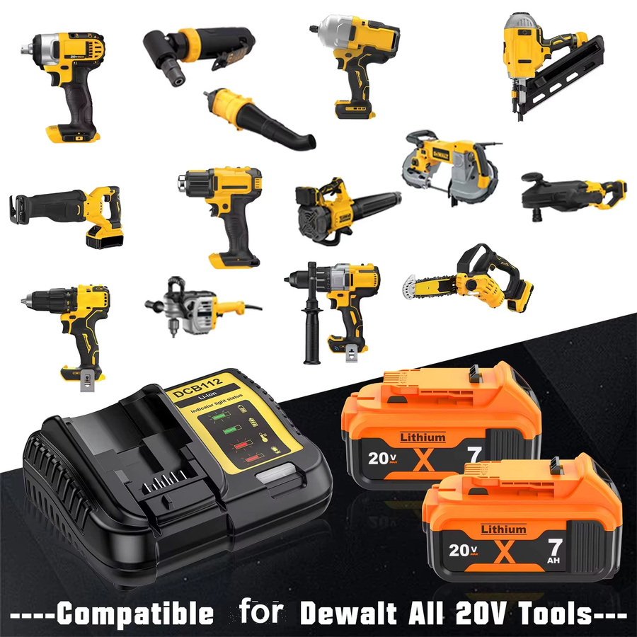Bonacell DCB200 Ersatzakku für Dewalt 20 V Elektrowerkzeuge, 7000 mAh Li-Ion Akku in Grau und Orange - Bild 6