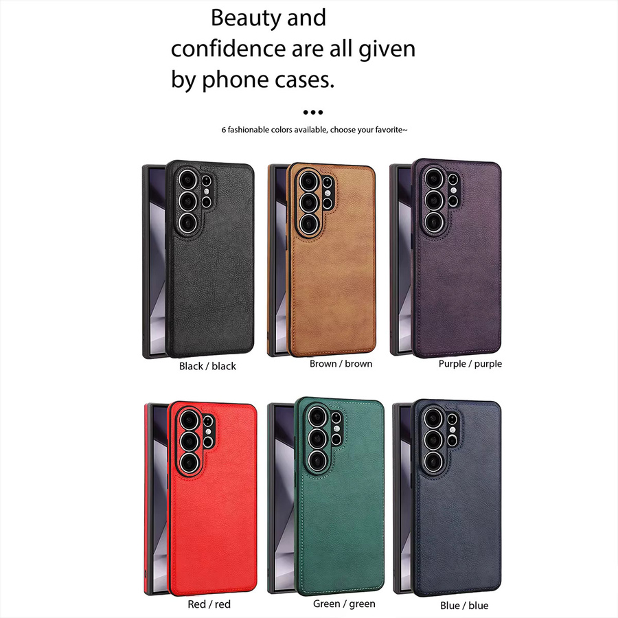Vintage PU-Leder Handyhülle für Samsung Galaxy S26 Ultra S25 S24 S23 S22 Plus A56 A55 A54 A16 A15 Stoßfeste Business-Schutzhülle in Rot oder Braun - Bild 4