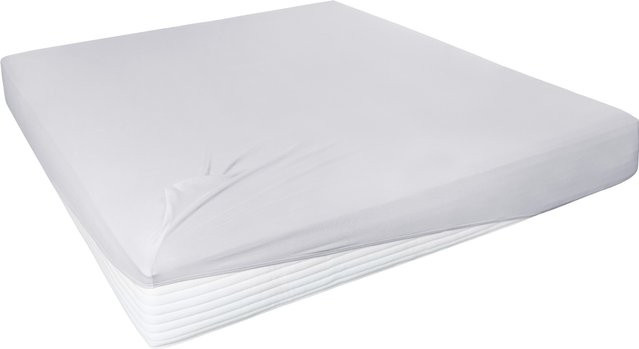 H.G. Hahn Spannbetttuch aus Feinjersey und Elastan für Boxspringbetten, Grau oder Weiß, B: 200 cm x T: 200 cm - Bild 1