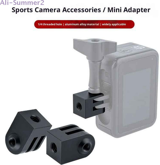 Summer2 Mini 1/4 auf M6 Stativ Schraube Adapter aus Aluminium in Schwarz für Action Kamera Zubehör und Einbeinstativ Halterung Basis - Bild 1