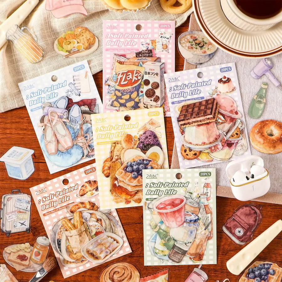 Journamm 20 Stück PET-Aufkleber in Multicolour für Scrapbooking, Notizbücher und DIY Junk Journals - Bild 1