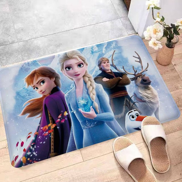 Miniso Frozen Cartoon Bereichsmatte, Waschbar und Rutschfest, B/H: 60 x 40 cm, Mehrfarbig - Bild 1