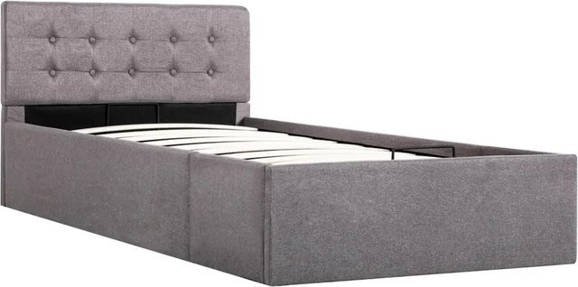vidaXL Stauraumbett mit Hydraulik in Taupe aus Stoff, B/T/H: 90 x 200 cm - Bild 1