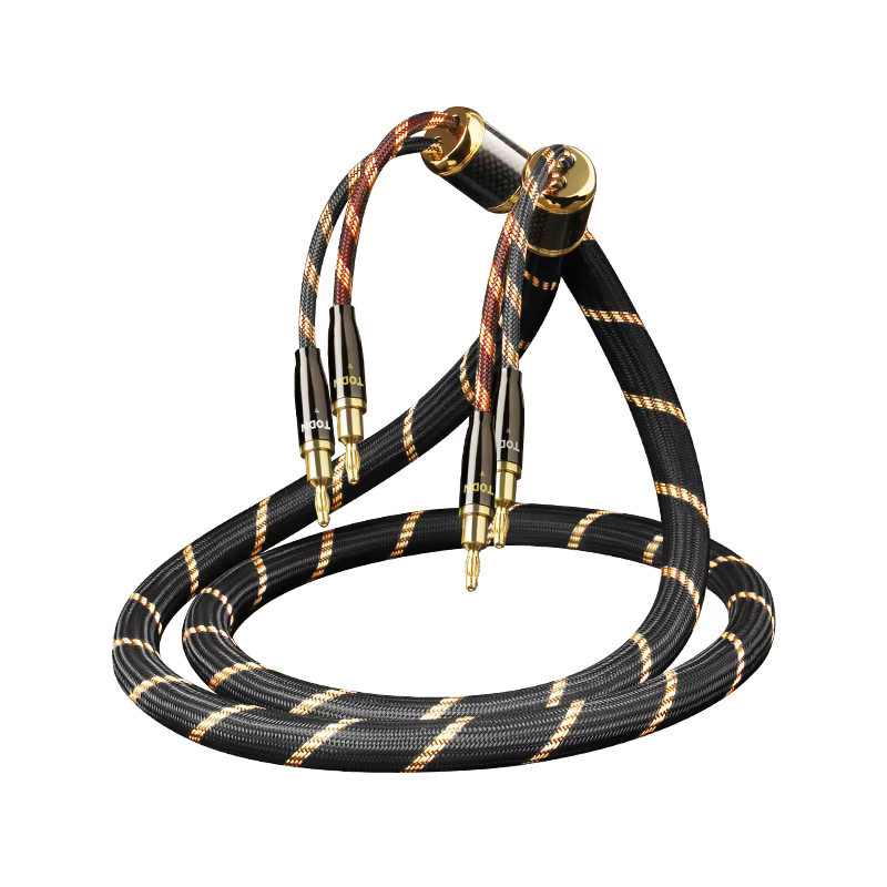 TODN High-End HIFI-Audiokabel 7N OCC Lautsprecherkabel mit austauschbarem Bananenstecker und Y-Stecker, Schwarz, 1 Paar - Bild 1